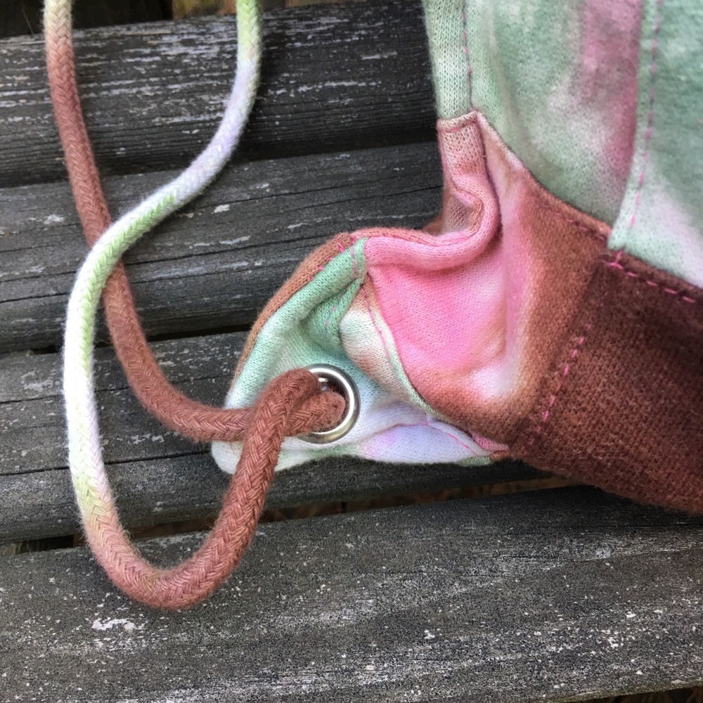 Cotton Tie Dye Patchwork Drawstring Backpack - image 2